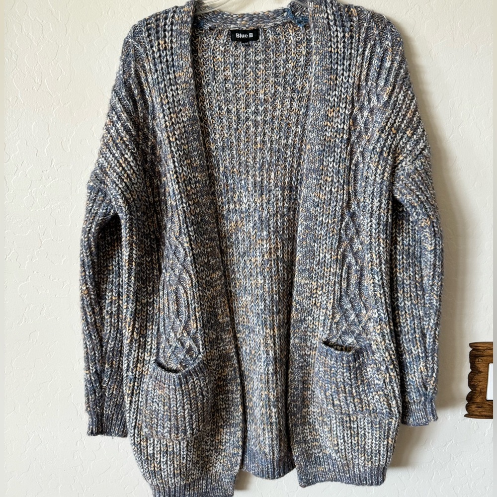 Blue cardigan sweater